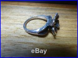 Retired James Avery 18k Gold & Sterling Silver 925 LARGE April Flower Ring SZ 8