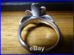 Retired James Avery 18k Gold & Sterling Silver 925 LARGE April Flower Ring SZ 8