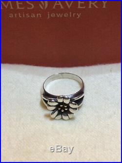 Retired James Avery 18k Gold and Sterling Silver 925 April Flower Ring SIZE 6.0