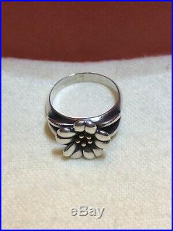 Retired James Avery 18k Gold and Sterling Silver 925 April Flower Ring SIZE 6.0