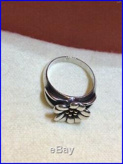 Retired James Avery 18k Gold and Sterling Silver 925 April Flower Ring SIZE 6.0