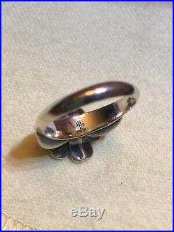 Retired James Avery 18k Gold and Sterling Silver 925 April Flower Ring SIZE 6.0