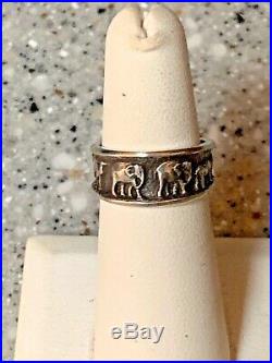 Retired James Avery 2 By 2 Elephant, Camel, Rhino Animal Band Ring Sz 5.5 RARE