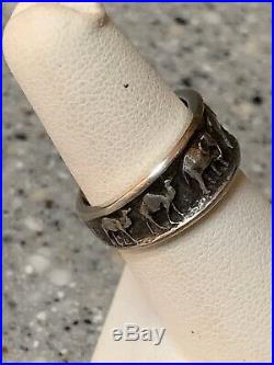 Retired James Avery 2 By 2 Elephant, Camel, Rhino Animal Band Ring Sz 5.5 RARE