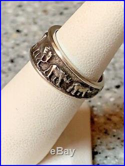 Retired James Avery 2 By 2 Elephant, Camel, Rhino Animal Band Ring Sz 5.5 RARE