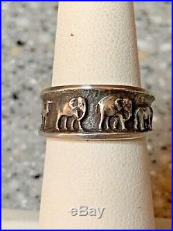 Retired James Avery 2 By 2 Elephant, Camel, Rhino Animal Band Ring Sz 5.5 RARE