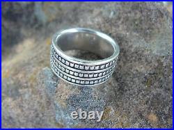 Retired James Avery 3 Row Dot Ring Sterling Silver Wide Band