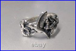 Retired James Avery 60th Anniversary Hummingbird With Flowers Ring Size 6.5