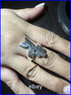 Retired James Avery 60th Anniversary La Paloma Bird with Flower Ring sz 10 1/2