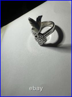 Retired James Avery 60th Anniversary La Paloma Bird with Flower Ring sz 10 1/2