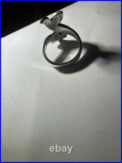 Retired James Avery 60th Anniversary La Paloma Bird with Flower Ring sz 10 1/2