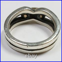 Retired James Avery 925 Silver 14K Gold 7.9g Size 7.5 Enduring Bond Ring 56452K