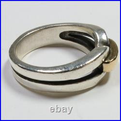 Retired James Avery 925 Silver 14K Gold 7.9g Size 7.5 Enduring Bond Ring 56452K