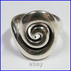 Retired James Avery 925 Silver 7g Sz 5.5 Swirl Scroll Circle Ring #55495K