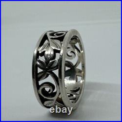 Retired James Avery 925 Silver Vine Band Ring, Size 6.5 Stackable Design