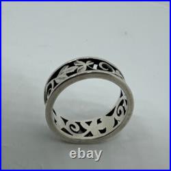 Retired James Avery 925 Silver Vine Band Ring, Size 6.5 Stackable Design