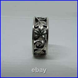 Retired James Avery 925 Silver Vine Band Ring, Size 6.5 Stackable Design