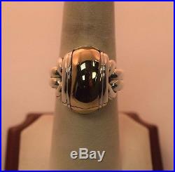 Retired James Avery 925 Sterling Silver & 14K Yellow Gold Large Dome Size 8 Ring