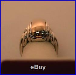 Retired James Avery 925 Sterling Silver & 14K Yellow Gold Large Dome Size 8 Ring