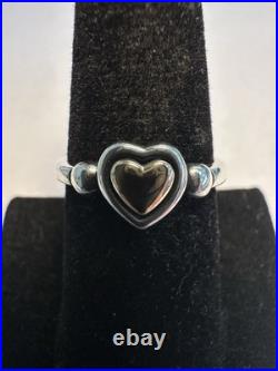 Retired James Avery 925 Sterling Silver & 14k Gold True Heart Ring Size 9