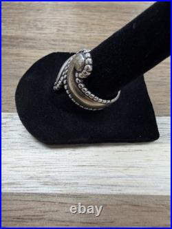 Retired James Avery 925 Sterling Silver Beaded Bypass Paisley Ring Sz8 L1685