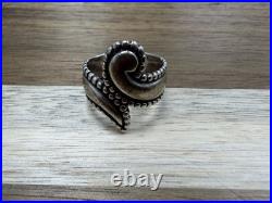 Retired James Avery 925 Sterling Silver Beaded Bypass Paisley Ring Sz8 L1685