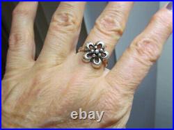 Retired James Avery 925 Sterling Silver Flower Open Work ring 4.7g 6.5s