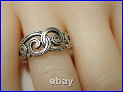 Retired James Avery 925 Sterling Silver Gentle Waves Ring Size 7.5