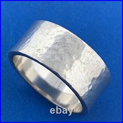 Retired James Avery 925 Sterling Silver Hammered Amore Wide Band Wedding Ring