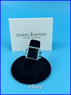 Retired James Avery 925 Sterling Silver & Square Black Onyx Heavy Chunky Ring 7