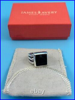 Retired James Avery 925 Sterling Silver & Square Black Onyx Heavy Chunky Ring 7