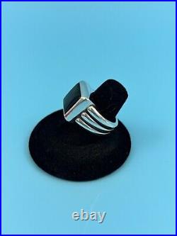 Retired James Avery 925 Sterling Silver & Square Black Onyx Heavy Chunky Ring 7