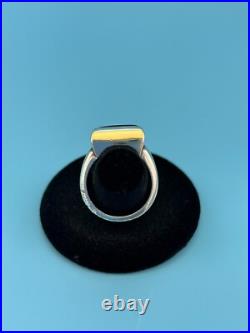 Retired James Avery 925 Sterling Silver & Square Black Onyx Heavy Chunky Ring 7