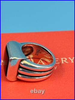 Retired James Avery 925 Sterling Silver & Square Black Onyx Heavy Chunky Ring 7