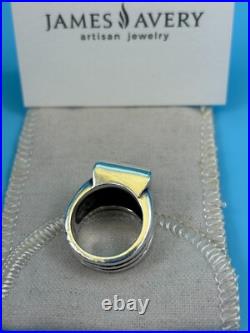 Retired James Avery 925 Sterling Silver & Square Black Onyx Heavy Chunky Ring 7