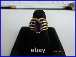 Retired James Avery AMETHYST And 14K Yellow Gold Free Form Ring Size 6.5