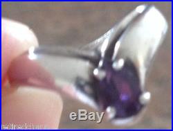 Retired James Avery AMETHYST RING Apogaean Teardrop Pear Shape Silver Size 6