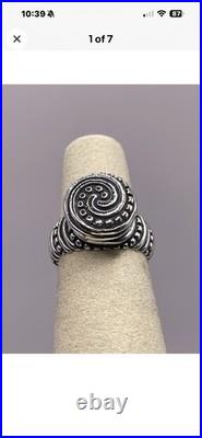 Retired James Avery African Beaded Ring Swirl Sz 6 Sterling Silver High Profile