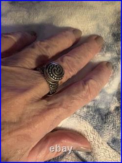 Retired James Avery African Beaded Ring Swirl Sz 6 Sterling Silver High Profile