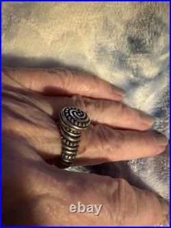 Retired James Avery African Beaded Ring Swirl Sz 6 Sterling Silver High Profile