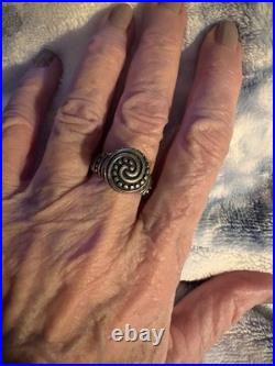 Retired James Avery African Beaded Ring Swirl Sz 6 Sterling Silver High Profile