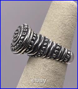 Retired James Avery African Beaded Ring Swirl Sz 6 Sterling Silver High Profile