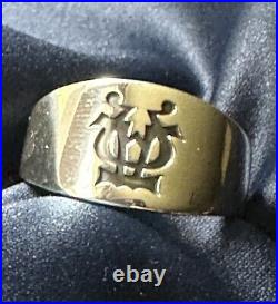 Retired James Avery Alpha Omega Ring IOB Size 12 Sterling Silver 8g