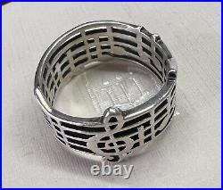 Retired James Avery Amazing Grace Music Notes Band Ring CUTE! Sz 10