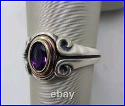 Retired James Avery Amethyst Ring 14k & Sterling Silver Size 7.5