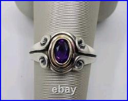 Retired James Avery Amethyst Ring 14k & Sterling Silver Size 7.5