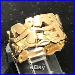 Retired James Avery Angel Band Ring R-132 Sz 7 1/2 14K Yellow Gold. 585