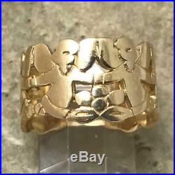 Retired James Avery Angel Band Ultra Rare Ring R-132 Sz 8 1/2 14K Yellow Gold