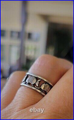 Retired James Avery Armadillo Eternity Band Ring Sterling Silver Size 6.5
