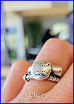Retired James Avery Baseball and Bat Wrap Ring Size 7 NEAT Piece